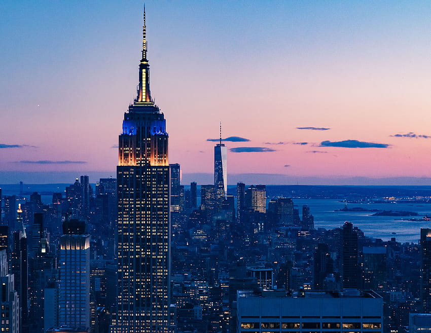 New York, Sonnenuntergang, Gebäude HD-Hintergrundbild