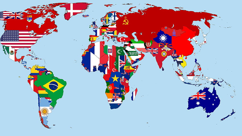World Map in 1930, flags, countries U , , World Map with Countries HD wallpaper