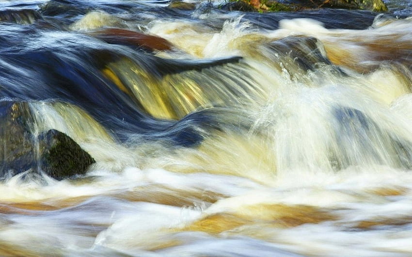 rushing gushing water, falls, rapids, waterfall, water, rocks, ocean HD wallpaper