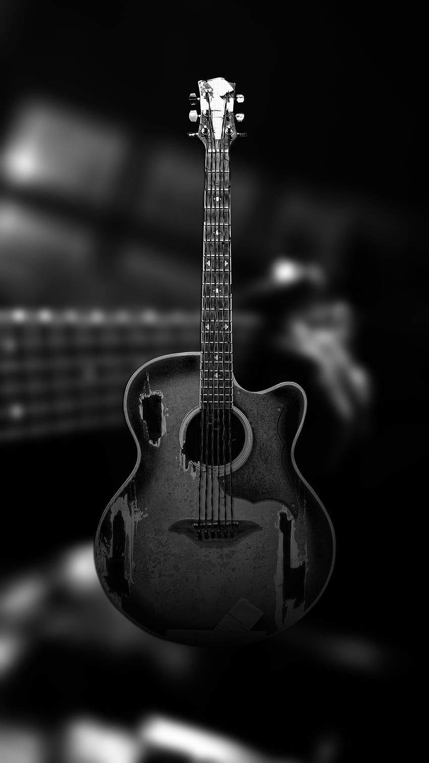 Gitarre für mobile, schwarze Gitarre HD-Handy-Hintergrundbild