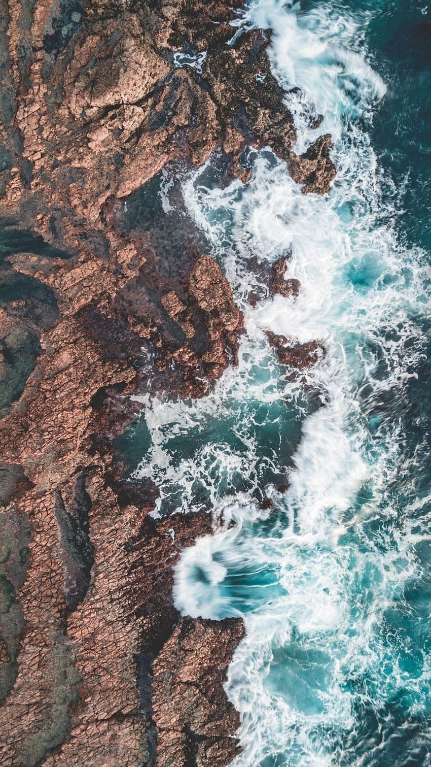 View from a drone above the ocean shore  4K photography desktop wallpaper  HD image