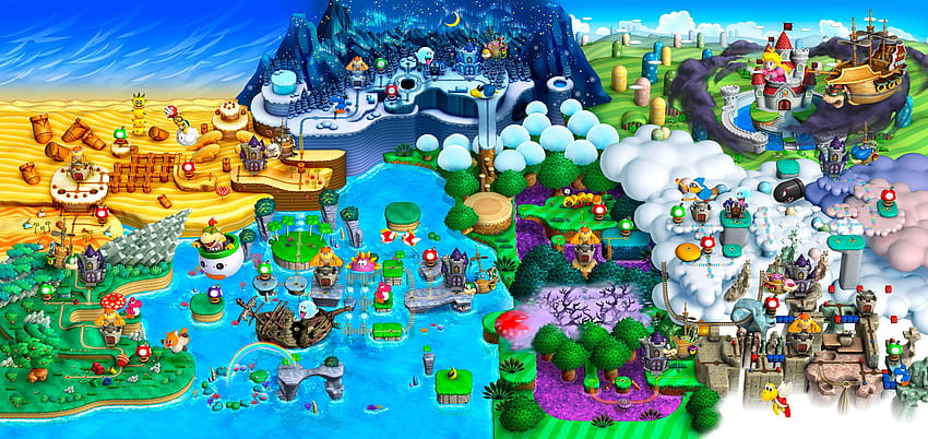 Mappa del mondo di Super Mario Sfondo HD