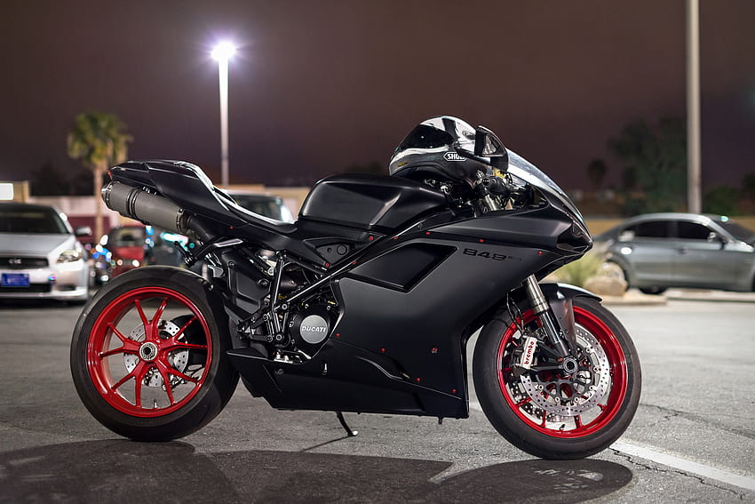 Ducati, motocykle, widok z boku, rower, 848 Tapeta HD