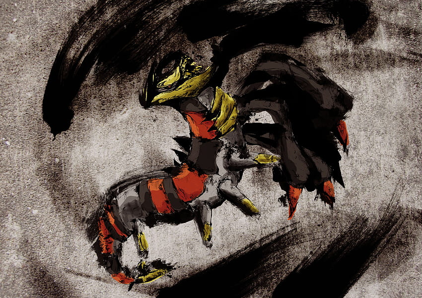 Pokemon, Sumi E, Giratina, Pokemon-Kunst HD-Hintergrundbild