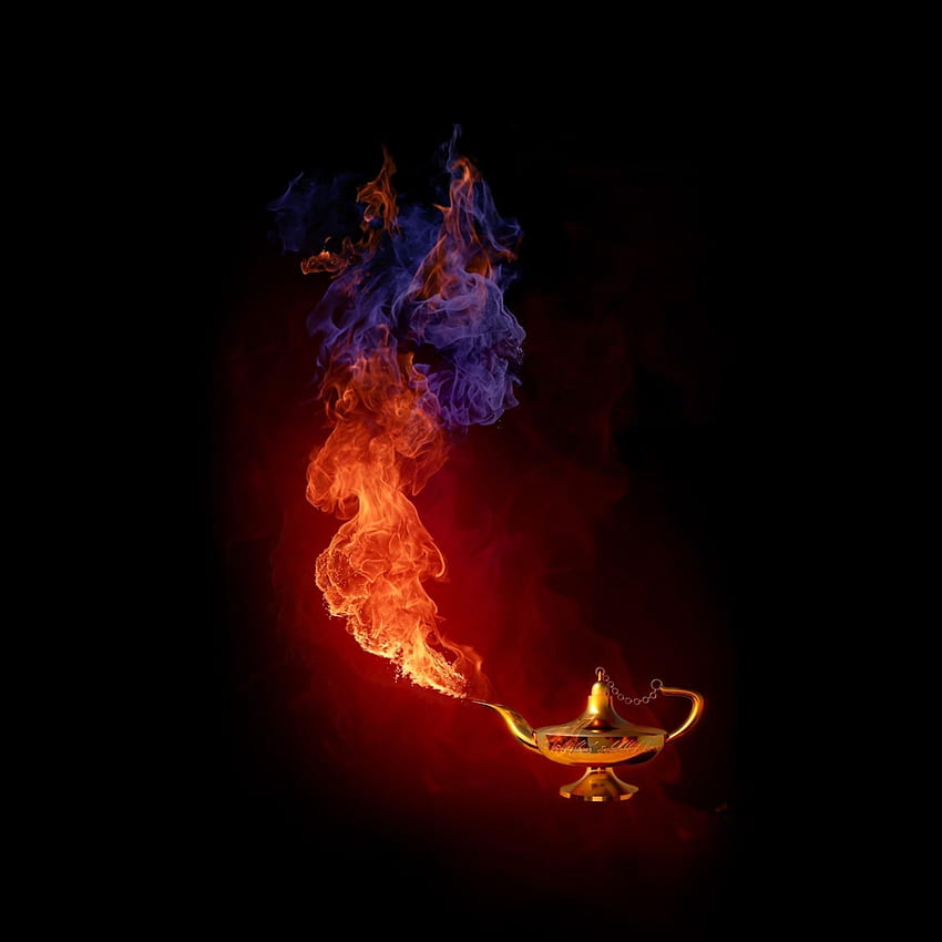 de archivo - Aladdin Genie Lamp Fire - iPad fondo de pantalla del teléfono