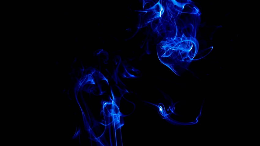 Blue smoke at the dark, 1600 X 900 Dark HD wallpaper