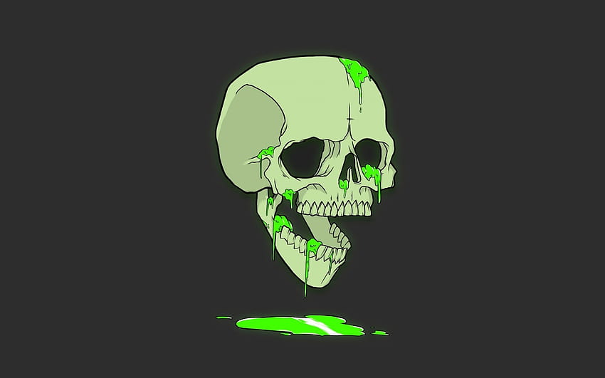 skull bones artwork humor minimalism green JPG 101 kB, Cool Minimalist Skeleton HD wallpaper