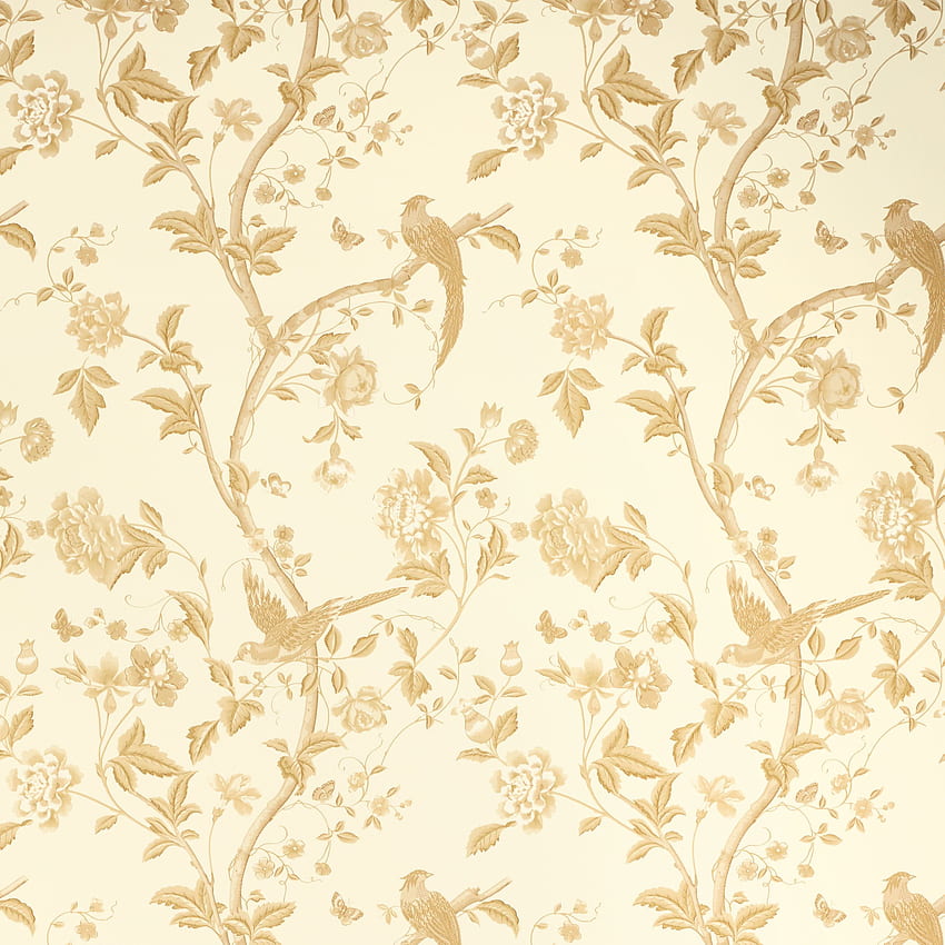 Laura Ashley Summer Palace, Gold Floral HD phone wallpaper