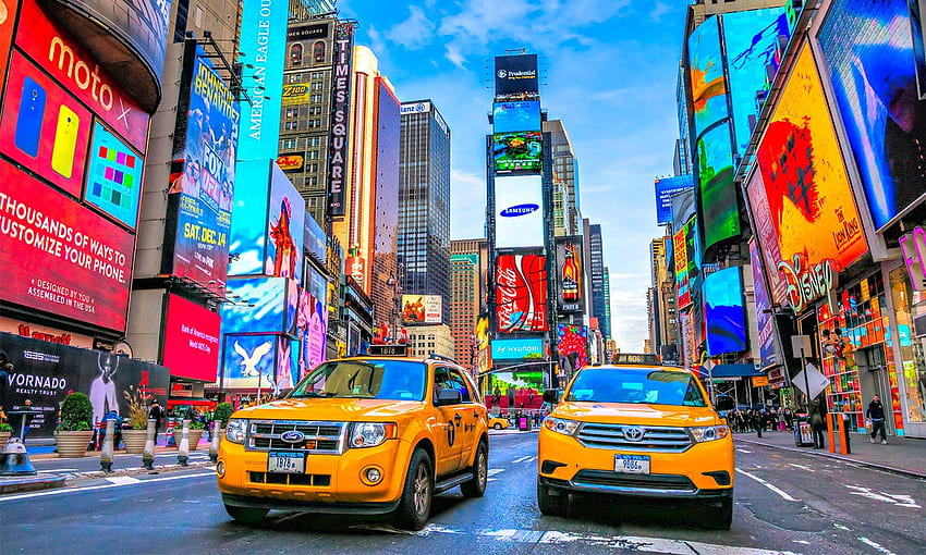 Mural da Times Square de Nova York, cena de rua papel de parede HD