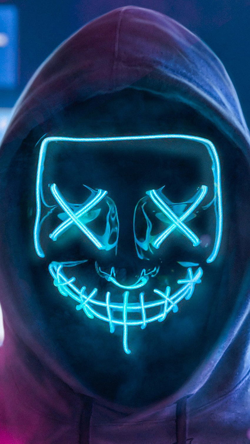 Neon mask and smoke, Neon Smile HD phone wallpaper | Pxfuel