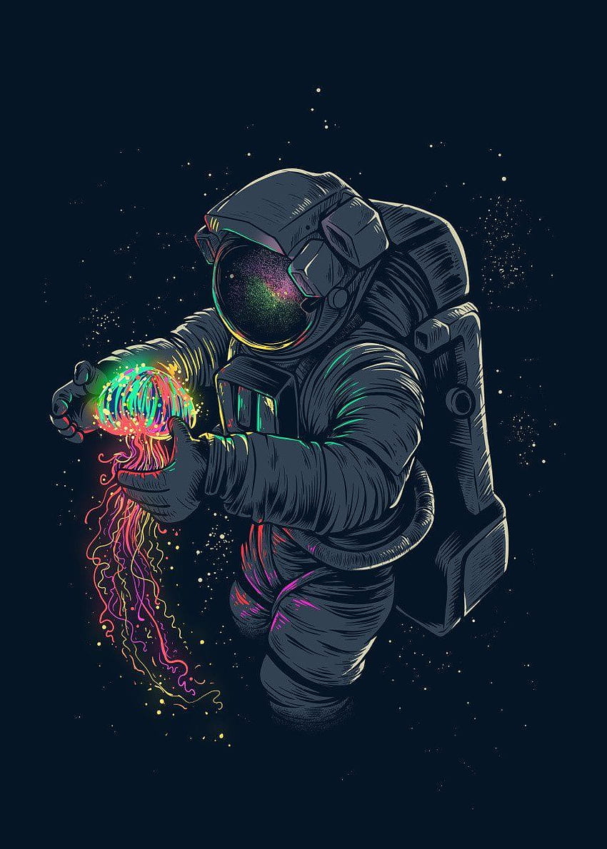 Jellyspace. luar angkasa, Astronot, Seni Luar Angkasa Trippy wallpaper ponsel HD