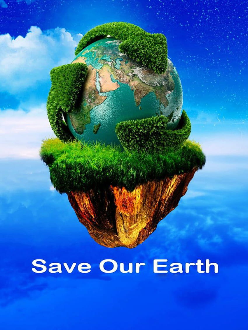 Честит Ден на спасяването на Земята, зелено HD тапет за телефон