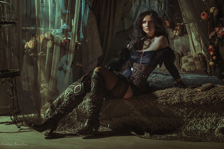 Cosplay ~ Yennefer, model, yennefer, cosplay, girl, kristina borodkina, the witcher, woman HD wallpaper