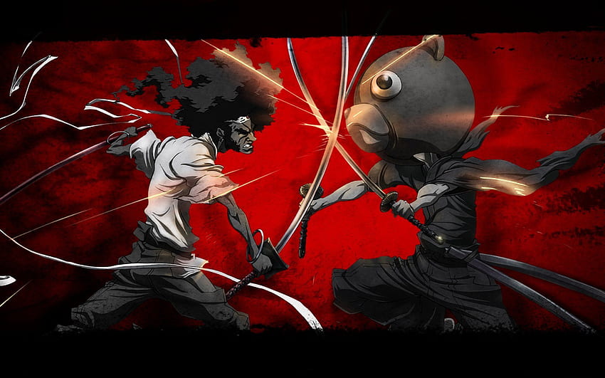 Черният самурай срещу Педобеар! хаха СТЕНИ, Епична аниме битка HD тапет