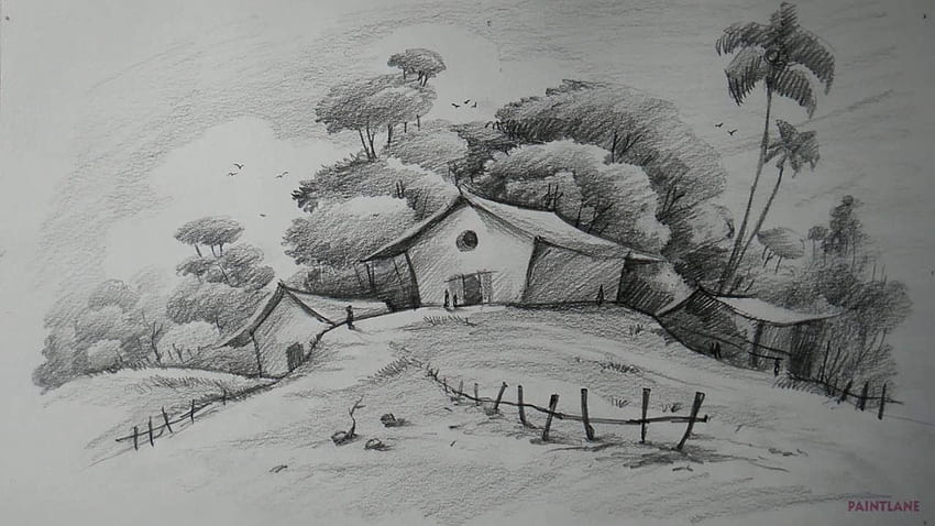 Landscape Pencil Drawing Nature (Page 6) HD wallpaper