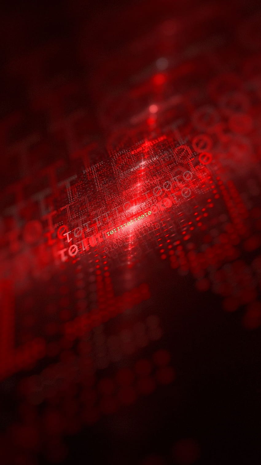 Code, Glow, Red, Numbers, Matrix, Red Binary HD phone wallpaper