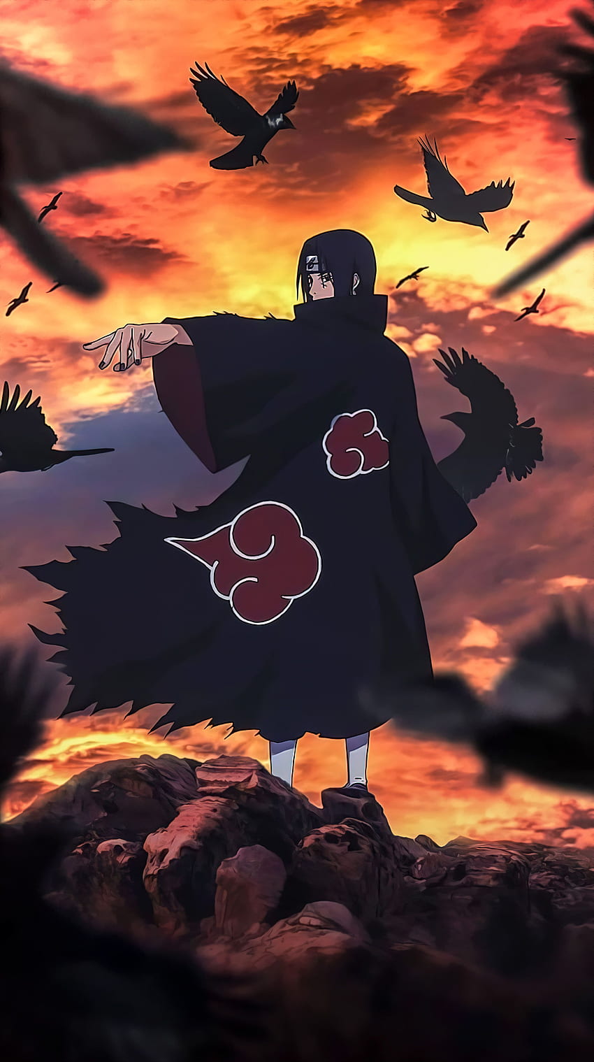 Itachi Uchiha Sunset Crows Vertical nel 2021. Naruto e sasuke , Cool anime , naruto shippuden Sfondo del telefono HD