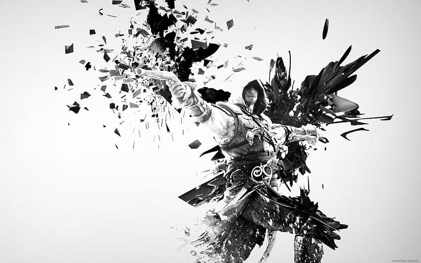 Assassin's Creed 4: Black Flag background, Black and White Flag HD wallpaper
