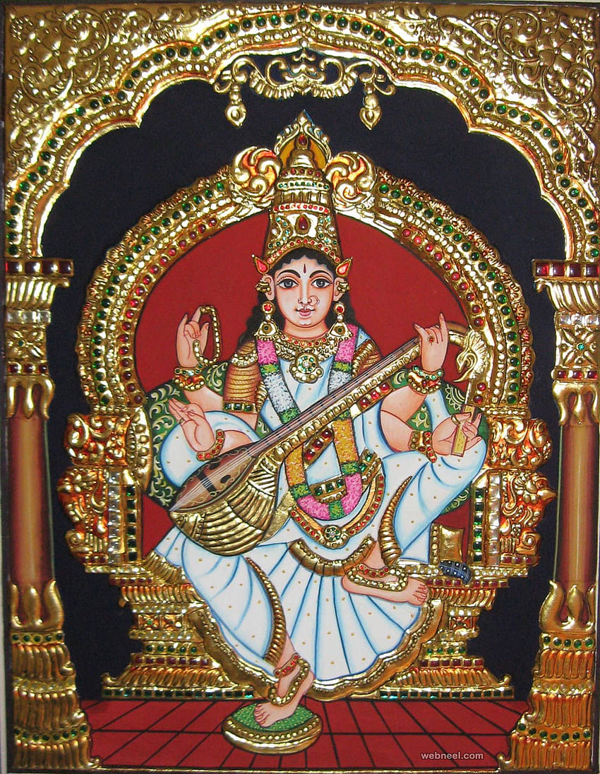 Belas pinturas de Tanjore - Pinturas tradicionais indianas Thanjavur Art Papel de parede de celular HD