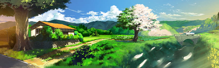 Ekran Anime Çift Monitör - Çift Monitör Anime Manzarası -, Ghibli Dual HD duvar kağıdı