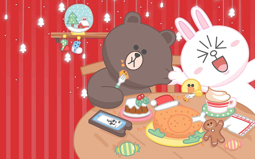 Brown And Cony, Line Friends Laptop HD wallpaper