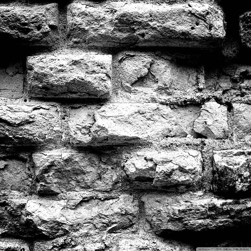 Old Brick Wall Black And White Ultra Background for U TV : Multi Display, Dual Monitor : Tablet : Smartphone HD phone wallpaper