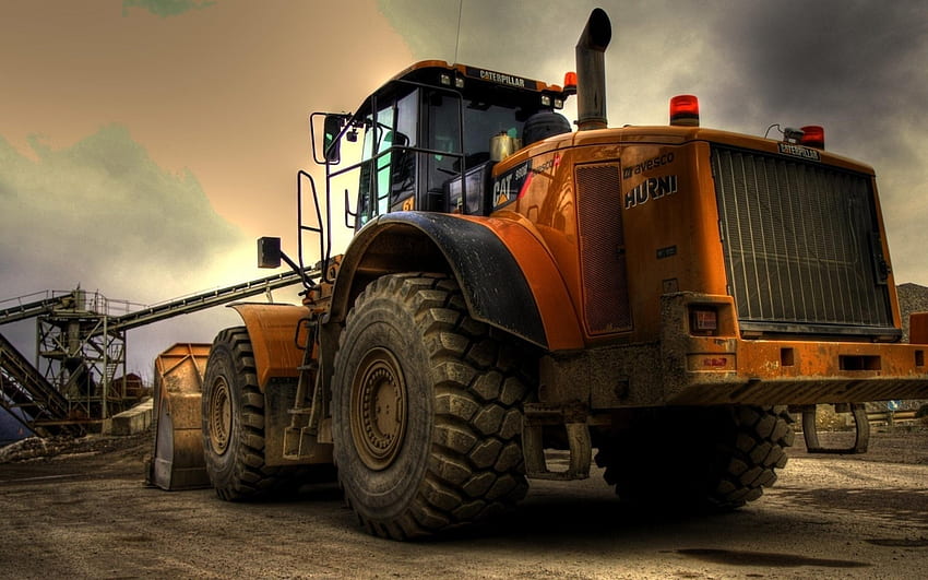 Wheel Loader and Background HD wallpaper