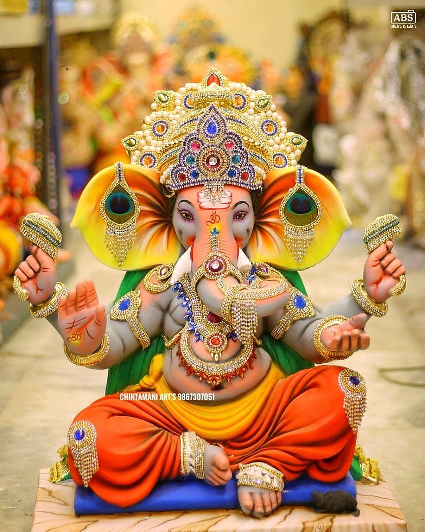 A Beautiful Ganesha Statue for Mobile Phone Wallpaper. Ganesha Wallpaper.  AI Generative. Stock Illustration - Illustration of colorful, idol:  280913594