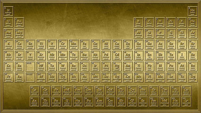 Shiny! This gold periodic table looks as if it were stamped into a sheet of solid gold. Contain. Periodic table, Periodic table of the elements, Gold HD wallpaper