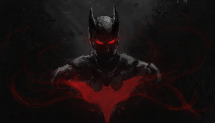 Red glowing eyes, Batman, dark HD wallpaper