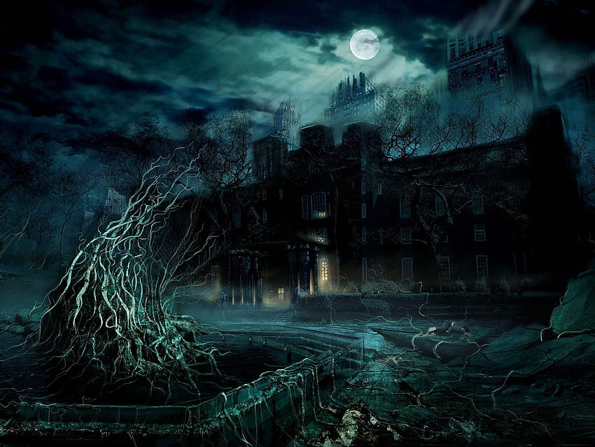 dunia gelap. rumah bergaya Victoria. Gotik, Gelap Wallpaper HD