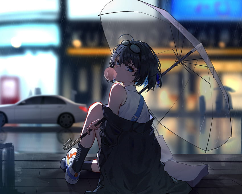 disfrutando de la lluvia, chica anime, estándar 5:4, completa, , 25093, 1280x1024 Anime fondo de pantalla