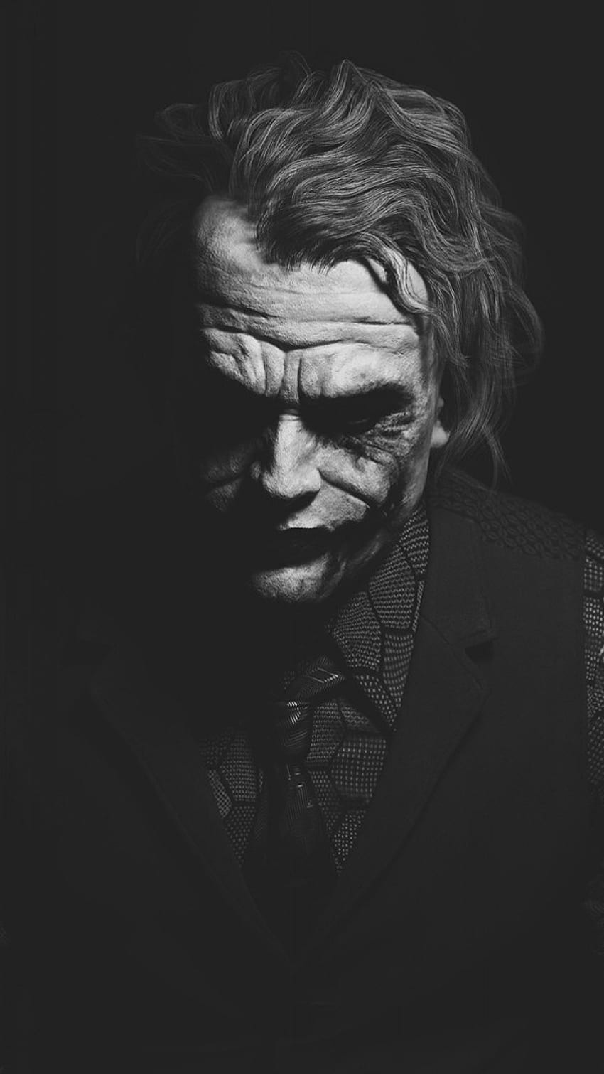 Heath Ledger Joker Monokrom Batman. Joker Untuk Iphone wallpaper ponsel HD