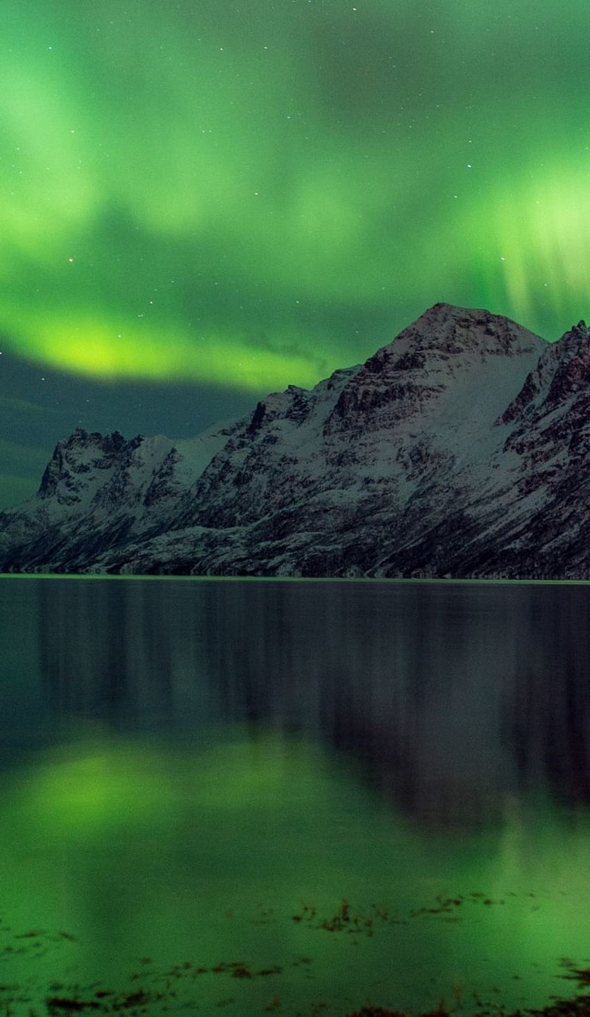 Aurora Borealis, , , Abisko, Sweden, tourism, travel, green, lake, National Park Apple iPhone 8, 7, 6S, 6 HD phone wallpaper