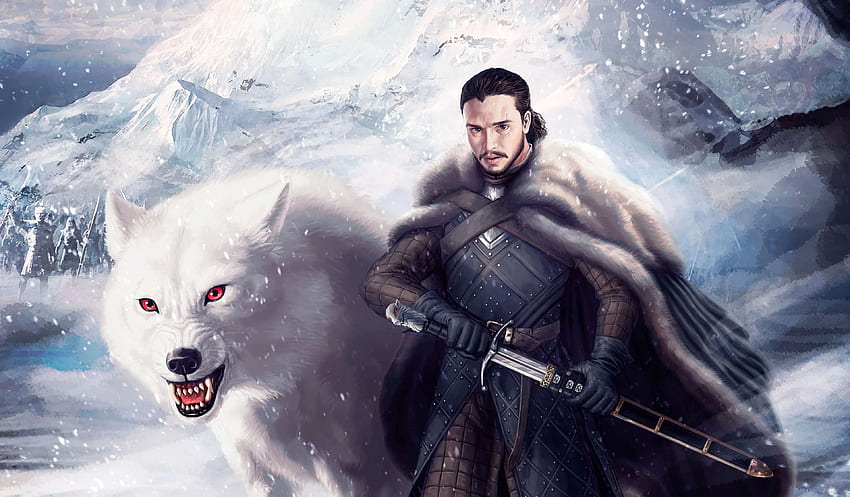 Jon Snow And Ghost , Tv Shows, , Jon Snow Cartoon HD wallpaper