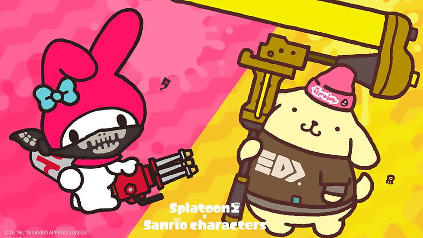 My Melody and Pompompurin are ready to roll in new Splatfest HD wallpaper