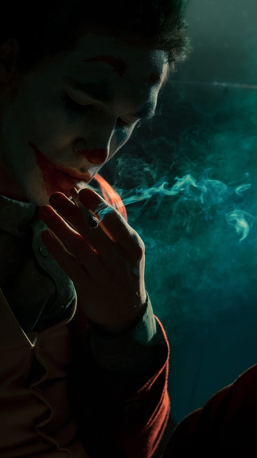 Joker Smoking, Dark, Background, alone HD phone wallpaper