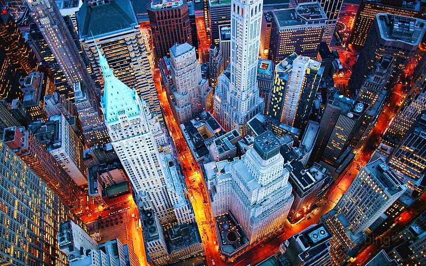 Wall Street, nighscapes, metrópole, cidades americanas, Nova York, área urbana, Cidade de Nova York, NYC, América, EUA papel de parede HD