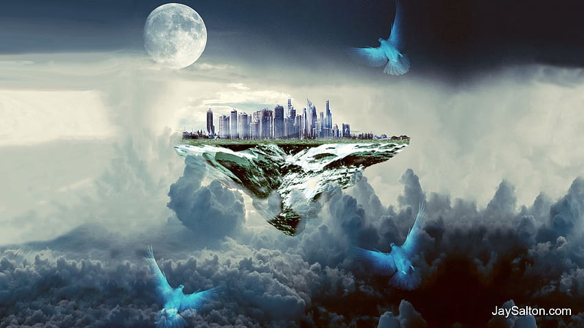 Digital Art 3D Trippy Psychedelic Science Fiction Fantasy Art Future Forest City Futuristic City Cit - Resolution: HD wallpaper