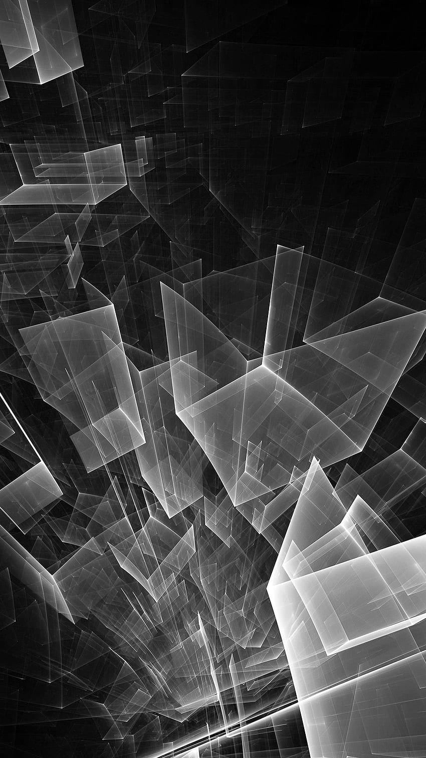 Modèle abstrait de cube sombre Bw, abstrait noir et blanc Fond d'écran de téléphone HD