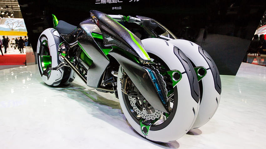 économiseur d'écran pour kawasaki electric j. Concept motos, salon de l'automobile de Tokyo, motos à trois roues Fond d'écran HD