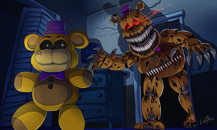 Nightmare Fredbear/Nightmare C4D Render por Kazgrin em Papel de