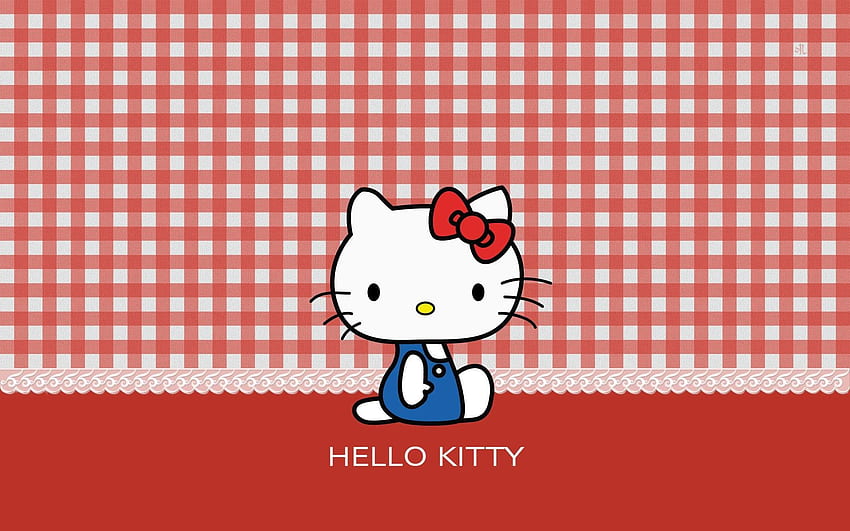 Hello Kitty สีดำและสีชมพู Hello Kitty ย้อนยุค วอลล์เปเปอร์ HD