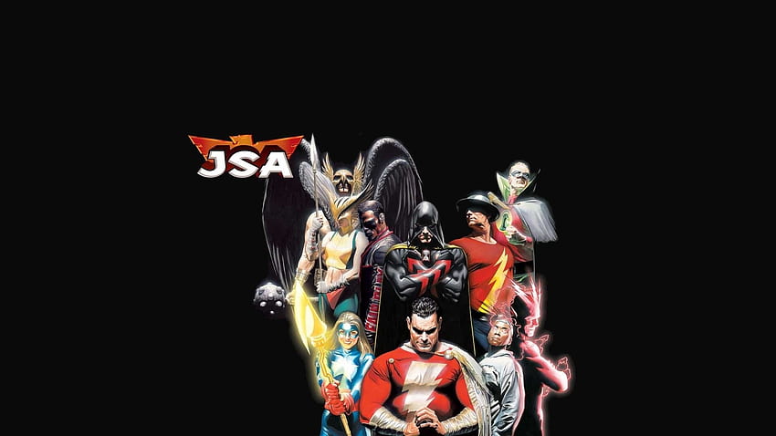 Комикси - Обществото на справедливостта на Америка Hawkgirl Flash Green Lantern Shazam HD тапет