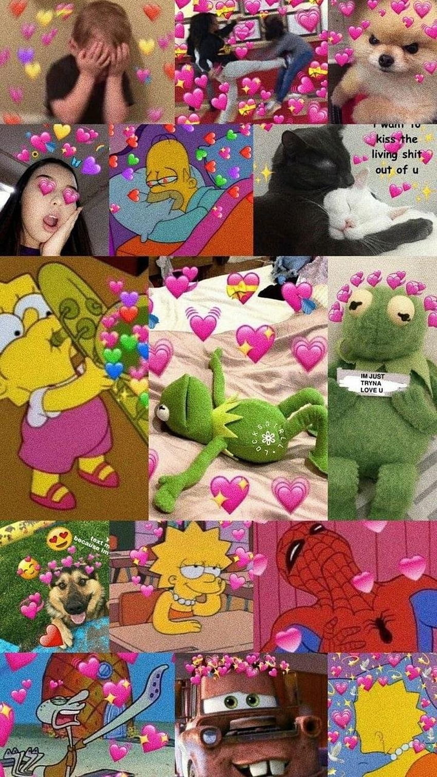 커밋 The Frog Heart Meme, Aesthetic Kermit HD 전화 배경 화면