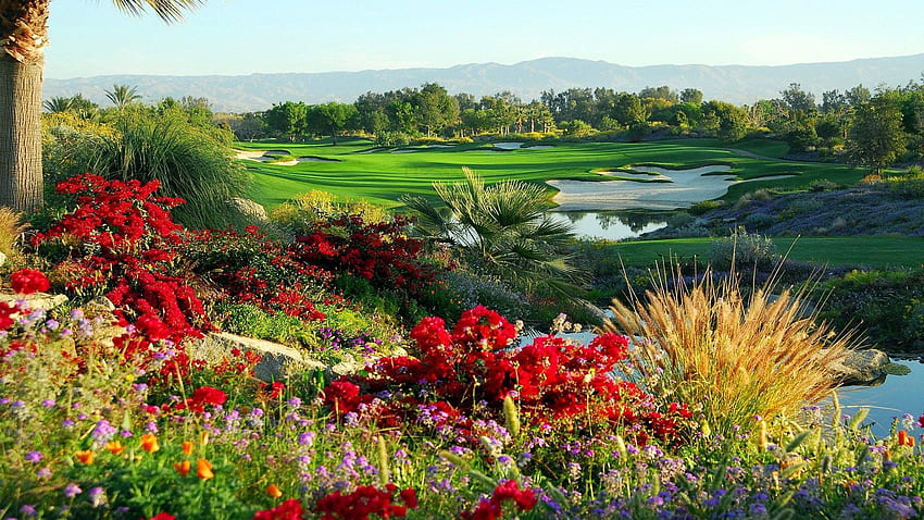 Flowered Golf Course, Old Course HD wallpaper