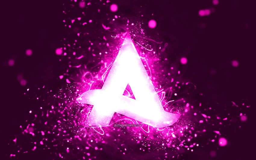 Лилаво лого на Afrojack, холандски диджеи, лилави неонови светлини, творчество, лилав абстрактен фон, Ник ван де Уол, лого на Afrojack, музикални звезди, Afrojack HD тапет