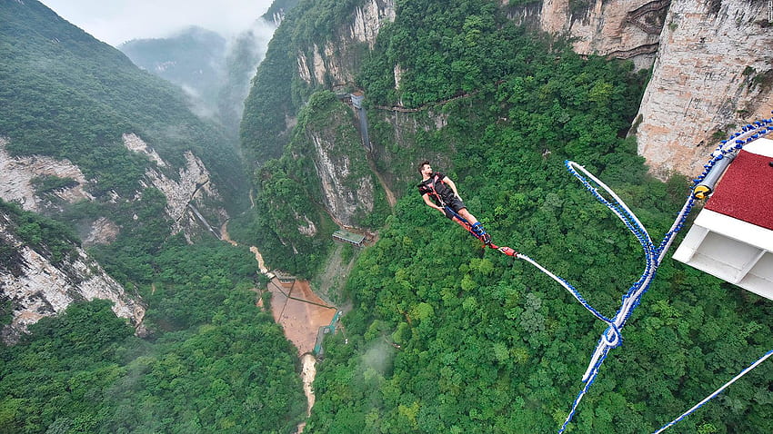 World's highest bungee jump to open in China off Zhangjiajie, Bungee Jumping HD wallpaper