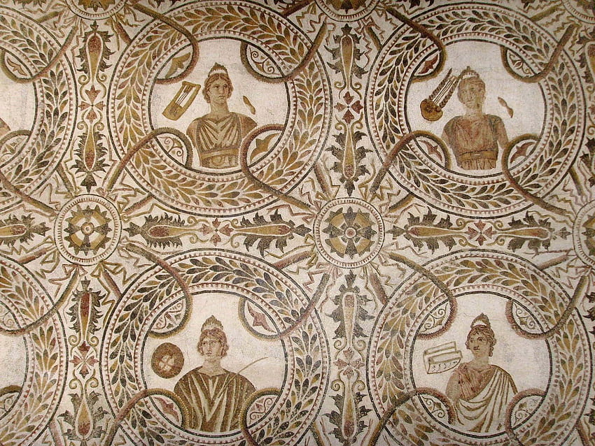 エル ジェム チュニジア博物館のモザイク展示 - 33 - 世界のすべての詳細。 ローマ時代のモザイク、古代世界地図、ビザンチンモザイク 高画質の壁紙