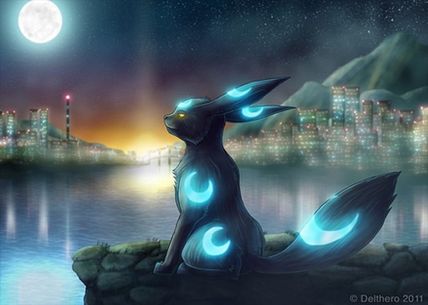 Pokemon Eevee Aesthetic Night Desktop Wallpaper - Download 4K